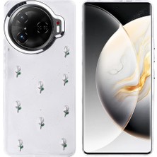 Daisy Home Camon 30 Pro 5g ile Uyumlu Kılıf Kabartmalı Kelebek-Kiraz-Çiçek Dizayn Şeffaf Kutup Kapak Lale