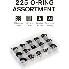 Daisy Home 225 Parça Kauçuk O-Ring Conta Seti Su Geçirmez Sızdırmazlık Halkası Assortment Tamir Bakım Seti 18 Farklı Boy Silikon Lastik Conta Seti Musluk Hortum Araç Tesisat Uyumlu