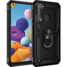 Daisy Home Galaxy A21 Için Kılıf Military Ring Holder Siyah [galaxy A21 ile Uyumlu Kılıf - Siyah]
