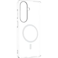 Daisy Home - ile Uyumlu Galaxy S26 Için Kamera Korumalı M-Safe Şarj Özellikli Şeffaf Sert Pc Kapak - Şeffaf