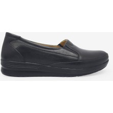 Kanuga Kadın Comfort Deri Ayakkabı Siyah CGL2025-21