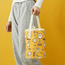 Daisy Home Valkyrie 4 Gözlü Çelik Penguen Desenli Sarı Termal Bento Kutusu Çocuklar Için Şirin