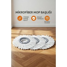 PremiumPort Yedek Mikrofiber Mop Başlığı 3'lü Paket, Güçlü Emici ve Kolay Temizlik