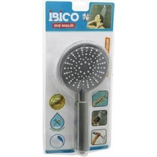 Daisy Home Premium Duş Başlığı, Yuvarlak 11CM, Kademeli Vakumlu, Krom-Gri Gövde, Beyaz-Gri Zemin, 14CM Saplı, Büyük Boy