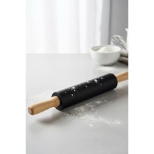 Daisy Home Siyah 45X65 cm Silikon Hamur Açma Matı ve Silikon Dönerli Merdane