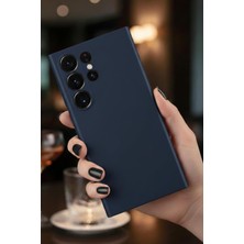 Daisy Home - S26 Ultra ile Uyumlu Galaxy Kılıf Içi Kadife Süet Tasarımlı Kamera Korumalı Silikon A Kalite Lansman Kapak - Lacivert