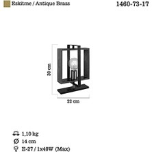 Daisy Home Eskitme Siyah Boyalı Masa Lambası 1 x E27