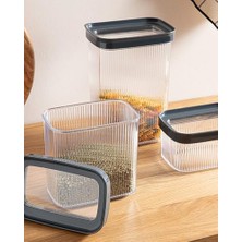 Daisy Home English Home Boston Plastik 3’lü Dikdörtgen Erzak Kabı 700 + 1500 + 2000 ml Antrasit