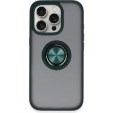 Daisy Home 16 Pro ile Uyumlu Arka Kısmı Mat Şeffaf Yapıya Sahip Manyetik Yüzük Stantlı Kenarları Silikon Tpu Malzemeden Üretilmiş Renkli Tuşlara Sahip Kamera Korumalı Transparan Kılıf (Yeşil)