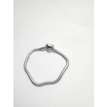 Çelik Charmli Bileklik Stainless Steel Kalpli