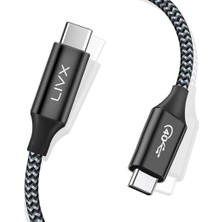 Daisy Home Action Thunderbolt 4 Type C Kablo 100 W Pd Şarj 1.8 Metre 40 Gbps Veri ve Görüntü Aktarım Kablosu Örgülü Kablo TH02