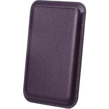 Daisy Home Bix Tmw1 Magsafe Deri Kartlık Manyetik Telefon Cüzdanı Kiraz Moru