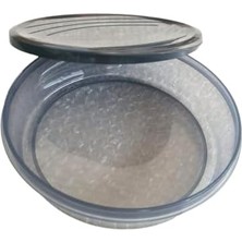 Daisy Home Lüks Antrasit Saklama Kabı 3'lü Set Yuvarlak Küçük Boy