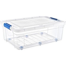 Daisy Home Glassy Şeffaf Tekerlekli 60 L Saklama Kabı - 47,5X69,5X27,5 (H) cm