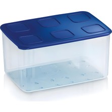 Daisy Home Tupperware Şeffaf ve Taze 2,5 L Şeffaf Mavi Koyu Mavi Buzdolabı Sistemi Taze Sistem Konteyner Kapaklı Dikdörtgen