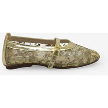 Kanuga Kadın Transparan Pullu Babet Gold LPA03