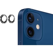 Daisy Home 11 ile Uyumlu Taşlı Kamera Lens Koruyucu Çerçeveli Koruyucu Siyah