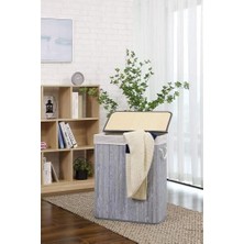 Daisy Home Deconox El Yapımı Hasır Katlanır Çamaşır Sepeti Dikdörtgen 72 Litre (40CM*30CM*61CM), Doğal Malzemeden Üretilmiş Çamaşırlık