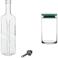 Daisy Home Paşabahçe Cam Yağlık Sirkelik + Breakfast Saklama Kavanozu - 750 cc - 2'li - Yeşil Kapak