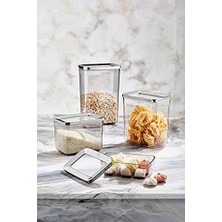 Daisy Home Vip Ahmet Dikdörtgen Saklama Kabı, Füme 4'lü Set