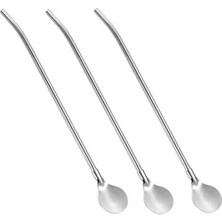 Daisy Home Smartizi 7 Parça Paslanmaz Çelik Metal Pipet ve Kaşık Pipet Seti - Esnek Temizleme Fırçalı Yeniden Kullanılabilir Çevre Dostu Set