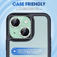 Daisy Home For ile Uyumlu Taşlı Kamera ve Lens Koruyucu 9h Parlak Cam Kamera Lensi (Sarı, 14/14 Plus)