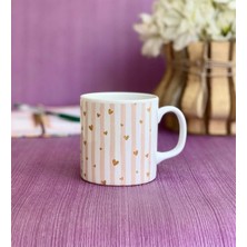 Daisy Home Giftmoda Altın Işıltılı Kalp Tasarımlı Kupa