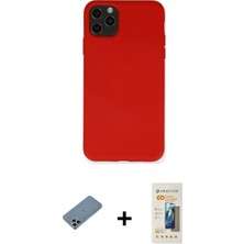 Marsilyan™- iPhone 11 Pro Max Kılıf Ahenk Serisi - Siyah 6d Mat Seramik Hayalet Nano Ekran Koruyucu + Sierra Blue Shine Kamera Lens Koruma Cam