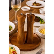 Daisy Home Akasya Komple Ahşap Gövdeli Tuz Karabiber Değirmeni Baharat Öğütücüsü 21 cm - 2 Adet - 396