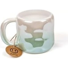 Daisy Home Mukko Home 400 ml Elegant Parlak Porselen Kupa Sedefli Şık Tasarım, Günlük Kullanım ve Özel Hediye Seçeneği,turkuaz & Sedef