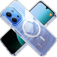 Daisy Home - 15C 5g ile Uyumlu Kılıf Kamera Korumalı Magsafe ile Uyumlu Şarj Özellikli Şeffaf Pc Kapak - London - Şeffaf