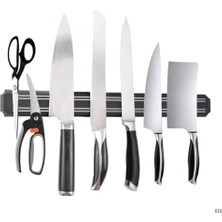 Daisy Home Süper Güçlü Çift Mıknatıslı Manyetik Bıçak Askısı – Duvara Monte Bıçak Tutucu, Siyah, Vida ve Dübel Dahil