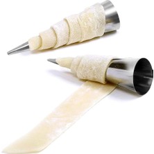 Daisy Home Orret Home 6’lı Paslanmaz Çelik Cannoli Kalıbı – Krem Rulo, Kruvasan, Külah ve Hamur Sarma Için Koni Şekilli Pasta Kalıbı, Pastacılık Huni Seti-Kurabiye Kalıbı