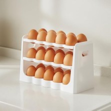 Daisy Home 3 Katlı Yumurta Düzenleyici – 30’lu Kapasiteli, Buzdolabı ve Tezgâh Uyumlu, Dayanıklı Plastik Yumurta Standı