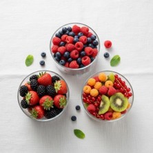 Daisy Home Deconox 3’lü Borosilikat Cam Kase Seti, Isıya Dayanıklı Minimalist Çerezlik ve Tatlı Sunum Kabı, Dekoratif Mumluk (9 cm Çap, 6 cm Yükseklik)