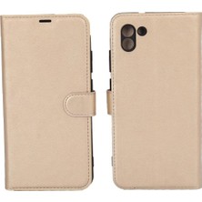 Daisy Home Galaxy A03 Cüzdanlı ve Kapaklı Kılıf Gold (Altın)