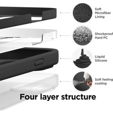 Daisy Home For A36 ile Uyumlu Darbe Emici Esnek Silikon Siyah Lansman Cep Telefonu Kılıf (A36)