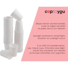 Daisy Home 100 Adet Karton Bardak 6 Oz 165 Ml, Çay Için Beyaz Karton Bardaklar, Küçük Tek Kullanımlık Kahve Bardakları, Otomat Bardakları, Kağıt Bardak