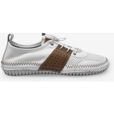 Kanuga Kadın Yazlık Casual Deri Ayakkabı Beyaz EVD2930