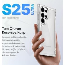Daisy Home Galaxy S25 Ultra Için Crystal Armor Serisi Şok Emici Yumuşak Silikon Kenar Arkası Sert Polikarbonat Darbeye Dayanıklı Şeffaf Kılıf