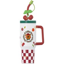 Daisy Home Vagonlife 1200ML Sevimli Hayvanlar Tumbler Pipetli/pipetsiz Kulplu Paslanmaz Çelik Termos (Diller Bear)