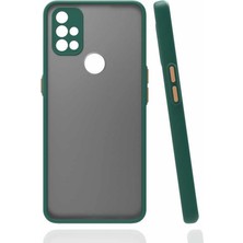 Daisy Home One Plus Nord N10 5g ile Uyumlu Kılıf Kamera Korumalı Mat Kapak Koyu Yeşil