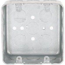 Daisy Home Raco Hubbell 680 Kare Anahtar Kutusu, 10,2 Cm, 2 Cihaz, 5,4 cm Derinlik, 1,3 cm Yan Çıkış, Çelik