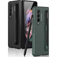 Daisy Home Galaxy Z Fold 3 ile Uyumlu Kılıf S Pen Kalem Yuvalı Kapak Siyah