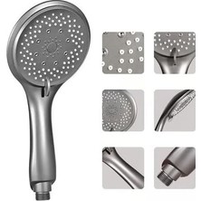 Daisy Home Lüks Duş Başlığı, 5 Modlu Ayarlanabilir, Silikon Kendi Kendini Temizleyen Nozullar, Abs Kompozit, Kaymaz Saplı, G1/2 Evrensel Bağlantı