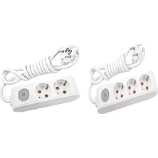Daisy Home 2li Anahtar-Topraklı Kablo Ç.k 2mt Priz + 3lü Anahtar-Topraklı Kablolu Çocuk Korumalı 3m Priz