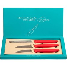 Daisy Home Pure Line Sebze Meyve Bıçak Seti - 3'lü Kıvrık Küt Dişli Domates Bıçağı Seti