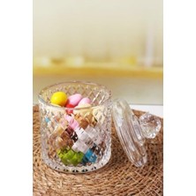 Daisy Home Deconox Lüx Kristal Büyük Cam Şekerlik & Cam Lokumluk, Kesme Cam Lüx Şekerlik 13CM*7.8CM - 06640