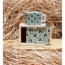 Daisy Home Giftmoda Tembel Panda Tasarımlı Ahşap Kutulu Kupa