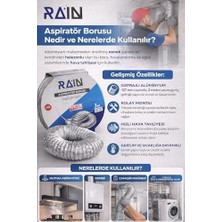 Daisy Home Aspiratör Borusu 127 mm 3 Metre Alüminyum Esnek Havalandırma Hortumu, Davlumbaz, Mutfak Aspiratörü, Kombi ve Klima Bağlantısı Için Dayanıklı Esnek Hava Tahliye Borusu